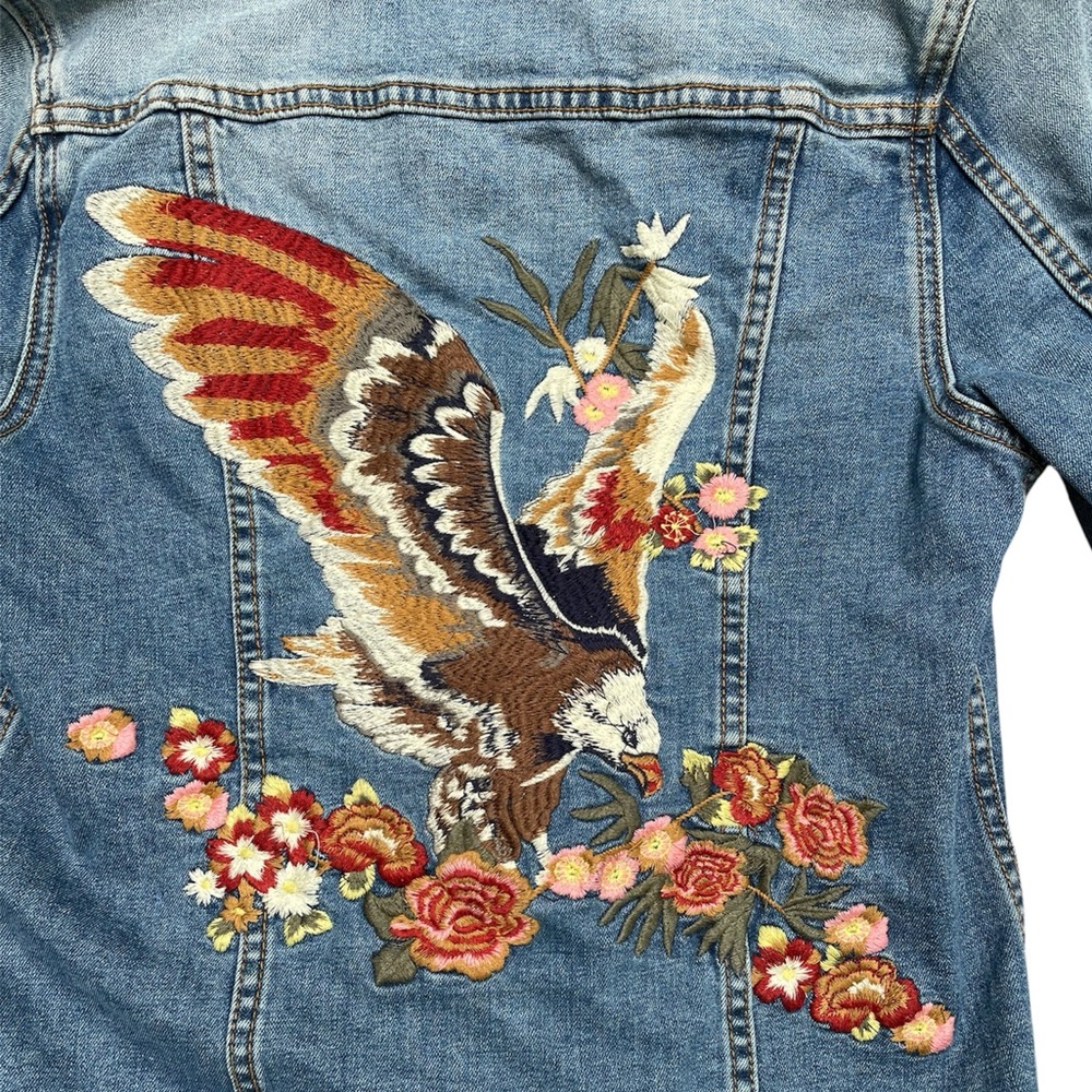 Updated Listing- NWOT Women’s Embroidered Denim Jacket with Eagle Design - Picture 3 of 5